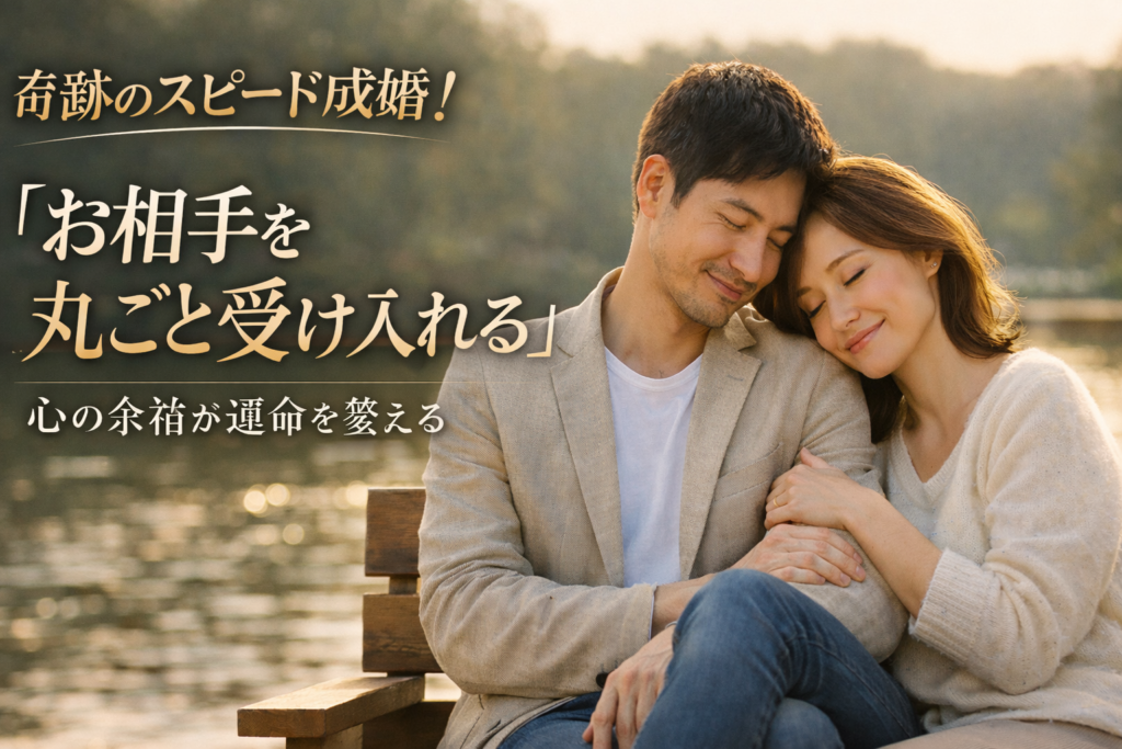 奇跡のスピード成婚！お相手を丸ごと受け入れる。