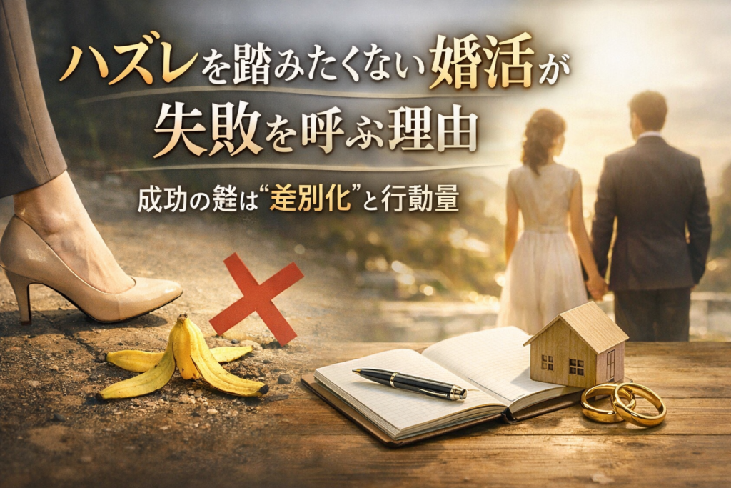 ハズレを踏みたくない婚活が失敗を呼ぶ理由。成功の鍵は差別化と行動量